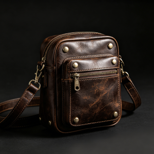 Vintage Full-Grain Leather Men’s Clutch Bag