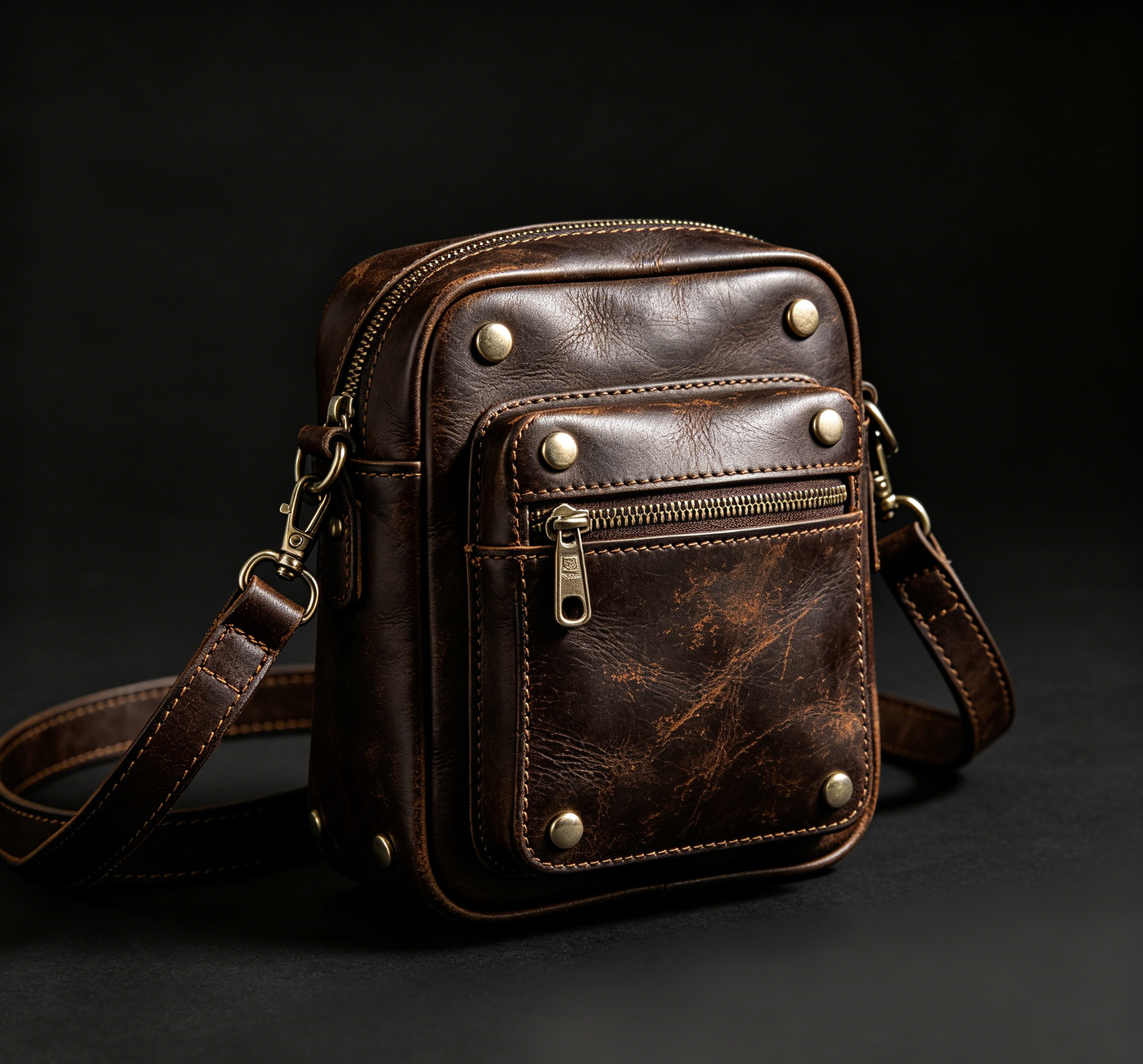 Vintage Full-Grain Leather Men’s Clutch Bag