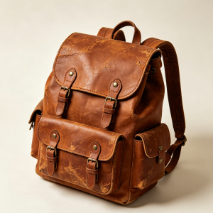 American Vintage Distressed Leather Casual Backpack